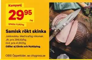 City Gross Samisk rökt skinka erbjuda