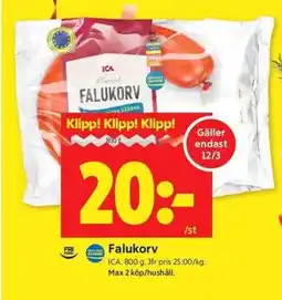 ICA Kvantum ICA Falukorv erbjuda