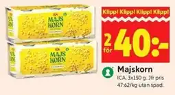 ICA Kvantum ICA Majskorn erbjuda