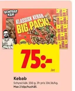 ICA Kvantum Schysst käk Kebab erbjuda