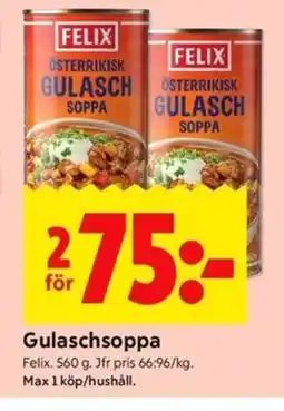 ICA Kvantum FELIX Gulaschsoppa erbjuda