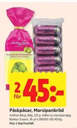 ICA Kvantum Anthon Berg Påskpåsar, Marsipanbröd erbjuda