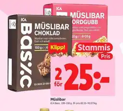 ICA Kvantum Müslibar erbjuda