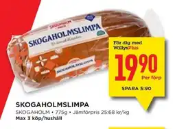 Willys SKOGAHOLM Skogaholmslimpa erbjuda