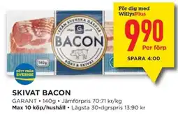 Willys GARANT Skivat bacon erbjuda