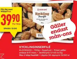 Willys ELDORADO Kycklinginnerfilé erbjuda