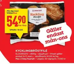 Willys ELDORADO Kycklingbröstfilé erbjuda