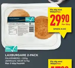 Willys FALKENBERG Laxburgare 2-pack erbjuda