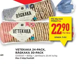 Willys GARANT Vetekaka 24-pack, rågkaka 30-pack erbjuda