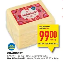 Willys GARANT Gräddost erbjuda