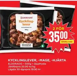 Willys ELDORADO Kycklinglever, -mage, -hjärta erbjuda