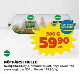Coop Nötfärs i rulle erbjuda