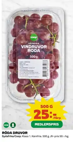Coop Röda druvor erbjuda