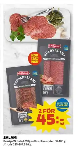 Coop Grilstad Salami erbjuda