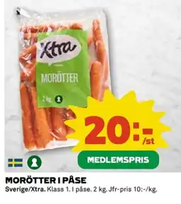 Coop Xtra Morötter i påse erbjuda