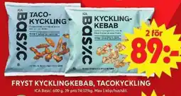 ICA Maxi ICA Fryst kycklingkebab, tacokyckling erbjuda