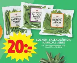 ICA Maxi ICA Socker-, salladsärtor, haricots verts erbjuda