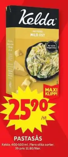 ICA Maxi KELDA Pastasås erbjuda