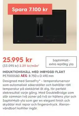 Electrolux Home INDUKTIONSHÄLL MED INBYGGD FLÄKT erbjuda