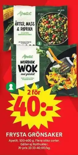 ICA Maxi APETIT Frysta grönsaker erbjuda