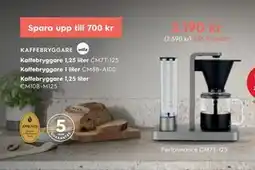 Electrolux Home Kaffebryggare 1,25 liter CM7T-125 erbjuda