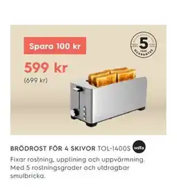 Electrolux Home BRÖDROST FÖR 4 SKIVOR erbjuda