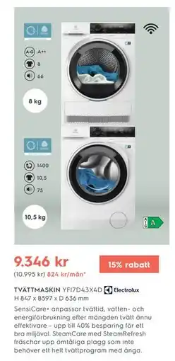 Electrolux Home TVÄTTMASKIN YF17D43X4D Electrolux erbjuda