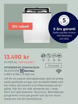 Electrolux Home INTEGRERAD DISKMASKIN erbjuda
