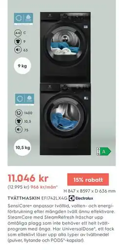Electrolux Home TVÄTTMASKIN EFI742LX4G Electrolux erbjuda