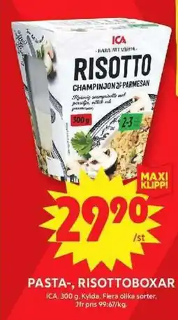 ICA Maxi ICA Pasta-, risottoboxar erbjuda