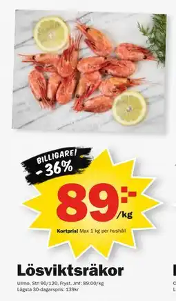 Pekås Lösviktsräkor, Medlemspris erbjuda