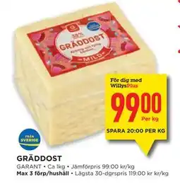 Willys GRÄDDOST, Medlemspris erbjuda