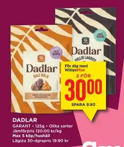 Willys DADLAR, Medlemspris erbjuda