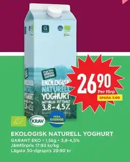 Willys EKOLOGISK NATURELL YOGHURT erbjuda