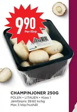 Willys CHAMPINJONER 250G erbjuda