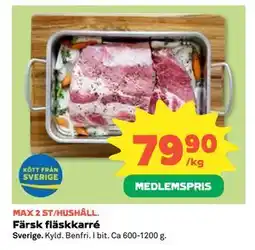 Coop Daglivs Färsk fläskkarré, Medlemspris erbjuda