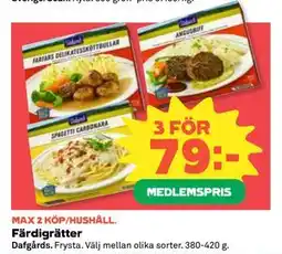 Coop Daglivs Färdigrätter, Medlemspris erbjuda