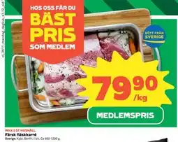 Coop Daglivs Färsk fläskkarré, Medlemspris erbjuda