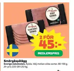 Coop Daglivs Smörgåspålägg, Medlemspris erbjuda