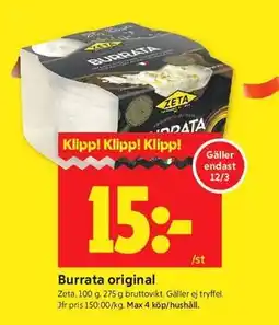 ICA Kvantum Burrata original erbjuda