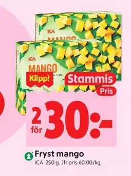 ICA Kvantum Fryst mango, Medlemspris erbjuda