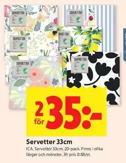 ICA Kvantum Servetter 33cm erbjuda