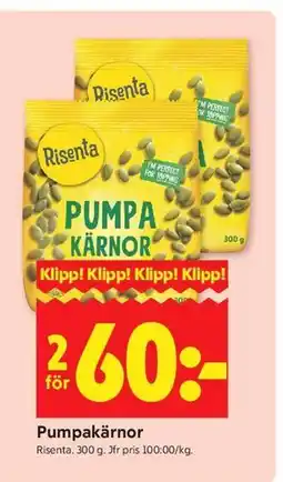 ICA Kvantum Pumpakärnor erbjuda