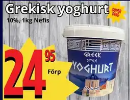 Supergrossen Grekisk yoghurt erbjuda
