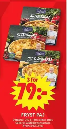 ICA Maxi DAFGÅRDS Fryst paj erbjuda