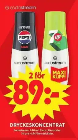 ICA Maxi SODASTREAM Dryckeskoncentrat erbjuda