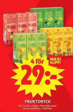 ICA Maxi ICA Fruktdryck erbjuda