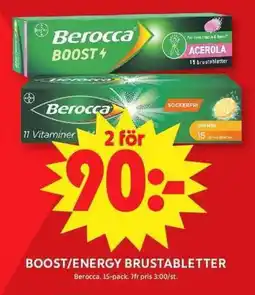ICA Maxi BEROCCA Boost/energy brustabletter erbjuda