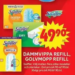 ICA Maxi SWIFFER Dammvippa refill, golvmopp refill erbjuda