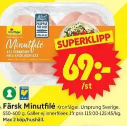 ICA Supermarket KRONFÅGEL Färsk minutfilé erbjuda